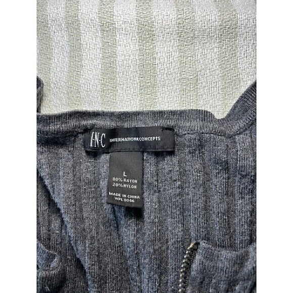 INC International Concepts Long Sleeve Juniors Large Ribbed Front Zipper Y2K 90s - Picture 7 of 11